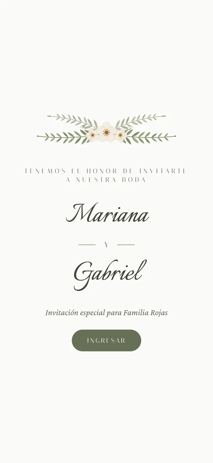 Invitación con el tema Olivo